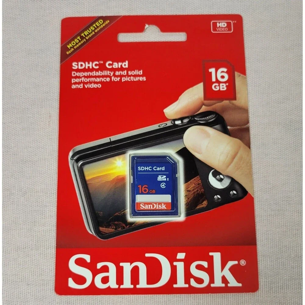 SANDISK 16GB SDHC MEMORY CARD BRAND NEW HD video.    B-6